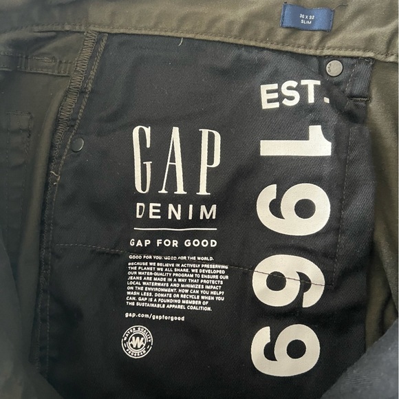 Gap Men's Slim Fit Soft Wear Stretch 5 Pocket Olive Green 36x32 - Picture 12 of 15